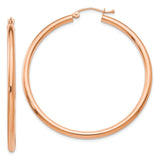 Earrings,Hoop,Gold,Rose,14K,45 mm,2.5 mm,Pair,Wire & Clutch,Hoop,Between $200-$400