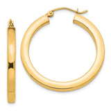 Earrings,Hoop,Gold,Yellow,14K,30 mm,3 mm,Pair,Wire & Clutch,Hoop,Between $200-$400