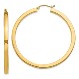 Earrings,Hoop,Gold,Yellow,14K,50 mm,3 mm,Pair,Wire & Clutch,Hoop,Between $400-$600