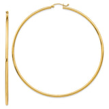 Earrings,Hoop,Gold,Yellow,14K,75 mm,2 mm,Pair,Wire & Clutch,Hoop,Between $400-$600