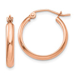 Earrings,Hoop,Gold,Rose,14K,18 mm,2.8 mm,Pair,Wire & Clutch,Hoop,Between $100-$200