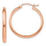 Earrings,Hoop,Gold,Rose,14K,25 mm,2.8 mm,Pair,Wire & Clutch,Hoop,Between $100-$200