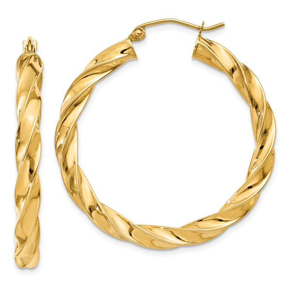Earrings,Hoop,Gold,Yellow,14K,38 mm,4 mm,Wire & Clutch,Hoop,Between $200-$400