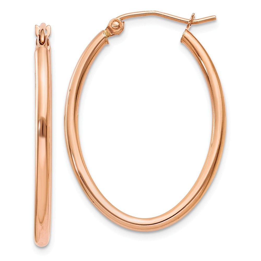 Earrings,Hoop,Gold,Rose,14K,33 mm,2 mm,Wire & Clutch,Hoop,Between $100-$200