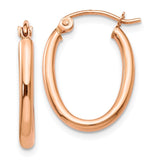 Earrings,Hoop,Gold,Rose,14K,21 mm,2 mm,Wire & Clutch,Hoop,Between $100-$200