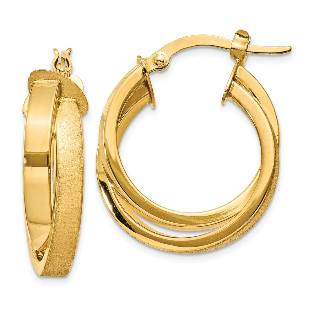 Earrings,Hoop,Gold,Yellow,14K,25 mm,7 mm,Wire & Clutch,Hoop