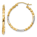 Earrings,Hoop,Gold,Two-Tone,14K,27 mm,2 mm,Wire & Clutch,Hoop,Between $100-$200