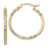 Earrings,Hoop,Gold,Two-Tone,14K,29 mm,2 mm,Wire & Clutch,Hoop,Between $100-$200