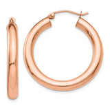 Earrings,Hoop,Gold,Rose,14K,30 mm,4 mm,Pair,Polished,Wire & Clutch,,Hoop,Between $200-$400