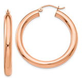 Earrings,Hoop,Gold,Rose,14K,35 mm,4 mm,Pair,Polished,Wire & Clutch,,Hoop,Between $200-$400