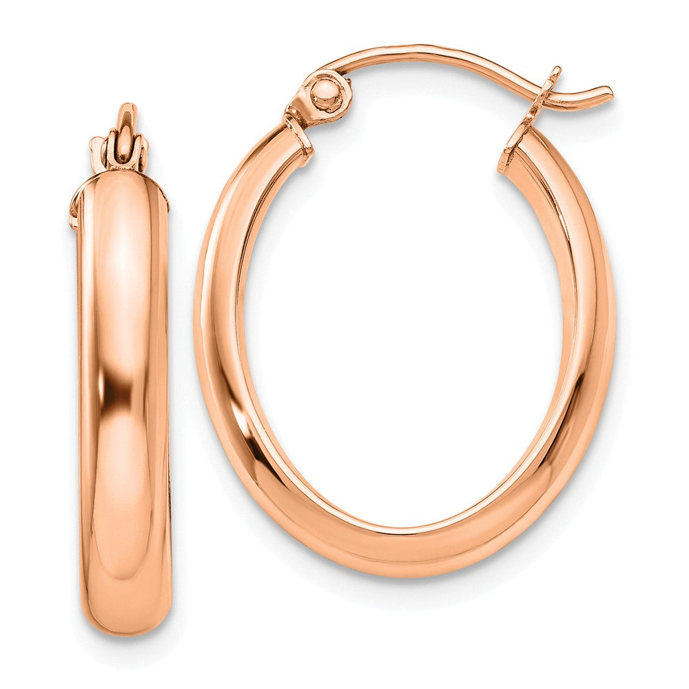 Earrings,Hoop,Gold,Rose,14K,22 mm,3.75 mm,Wire & Clutch,Hoop,Between $100-$200