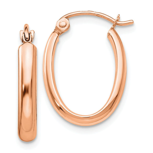 Earrings,Hoop,Gold,Rose,14K,20 mm,3.75 mm,Wire & Clutch,Hoop,Between $100-$200