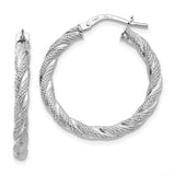 Earrings,Hoop,Gold,White,14K,25 mm,3 mm,Rhodium,Wire & Clutch,Hoop,Between $100-$200