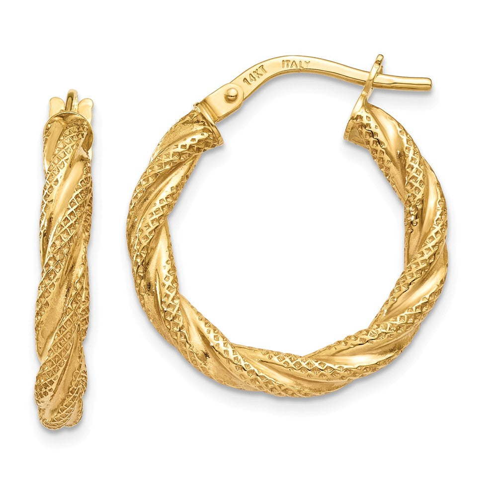 Earrings,Hoop,Gold,Yellow,14K,21 mm,3 mm,Wire & Clutch,Hoop,Between $100-$200