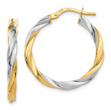 Earrings,Hoop,Gold,Two-Tone,14K,25 mm,2.5 mm,Wire & Clutch,Hoop,Between $100-$200