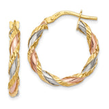 Earrings,Hoop,Gold,Two-Tone,14K,23 mm,4 mm,Wire & Clutch,Hoop,Between $100-$200
