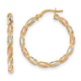 Earrings,Hoop,Gold,Two-Tone,14K,33 mm,3 mm,Wire & Clutch,Hoop,Between $100-$200