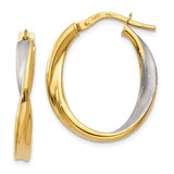 Earrings,Hoop,Gold,Two-Tone,14K,21 mm,2 mm,Wire & Clutch,Hoop