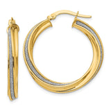 Earrings,Hoop,Gold,Yellow,14K,28 mm,2 mm,Wire & Clutch,Hoop
