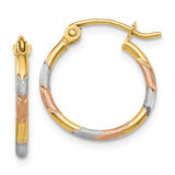 Earrings,Hoop,Gold,Two-Tone,14K,16 mm,14 mm,1.5 mm,Wire & Clutch,Hoop,Under $100