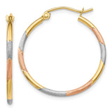 Earrings,Hoop,Gold,Two-Tone,14K,27 mm,25 mm,2 mm,Wire & Clutch,Hoop,Under $100