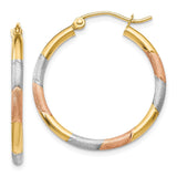 Earrings,Hoop,Gold,Two-Tone,14K,26 mm,25 mm,2 mm,Wire & Clutch,Hoop,Between $100-$200