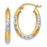 Earrings,Hoop,Gold,Two-Tone,14K,21 mm,15 mm,3 mm,Wire & Clutch,Hoop,Between $100-$200