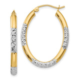 Earrings,Hoop,Gold,Two-Tone,14K,32 mm,24 mm,3 mm,Wire & Clutch,Hoop,Between $100-$200