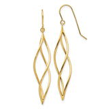 Polished,3-D,14K Yellow Gold,Shepherd Hook,Dangle