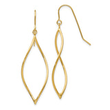 Polished,3-D,14K Yellow Gold,Shepherd Hook,Dangle