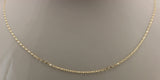 14K Yellow Polished Gold Mirror Flat Link Chain Necklace