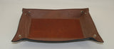 leather tray black and brown flat