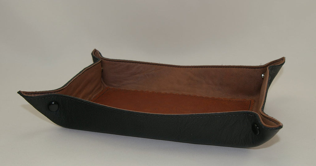 leather tray black and brown full