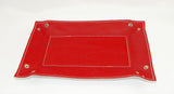 leather tray red and white flat