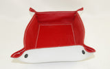 leather tray red and white side