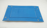 leather tray  bright blue and white flat