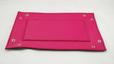 leather tray hot pink and black flat