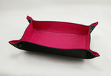 leather tray hot pink and black front