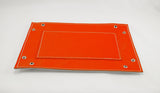 leather tray orange and white flat