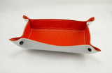 leather tray orange and white front