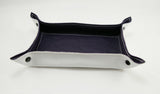 leather tray deep purple and white front