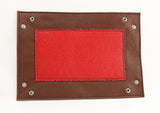 leather tray black red brown flat