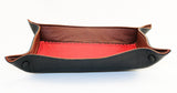 leather tray black red brown front