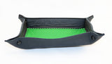 leather tray green and black front