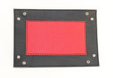 leather tray red and black flat