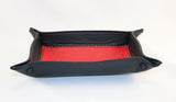 leather tray red and black front