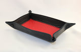 leather tray red and black full