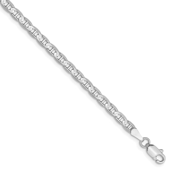 Solid,Polished,14K White Gold,Lobster Clasp,Concave