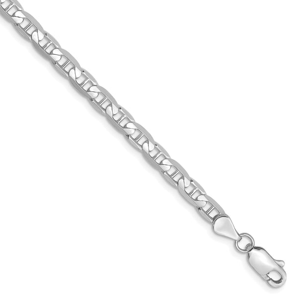 Solid,Polished,14K White Gold,Lobster Clasp,Concave