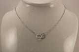 14K White Gold Double Circle "You & Me" Necklace